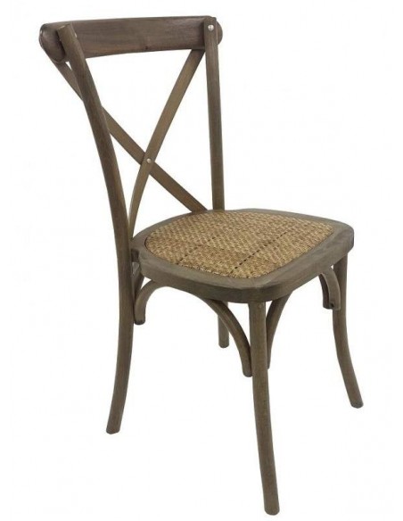 Silla CROSS Bistro, apilable, haya, asiento de ratán