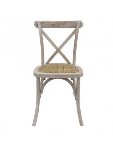 Silla CROSS Bistro, apilable, haya, asiento de ratán