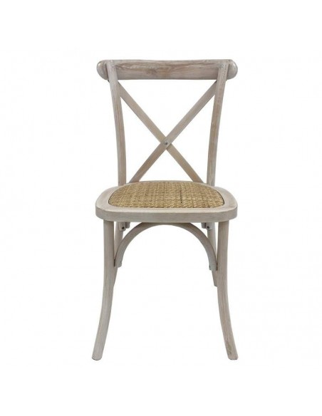 Silla CROSS Bistro, apilable, haya, asiento de ratán