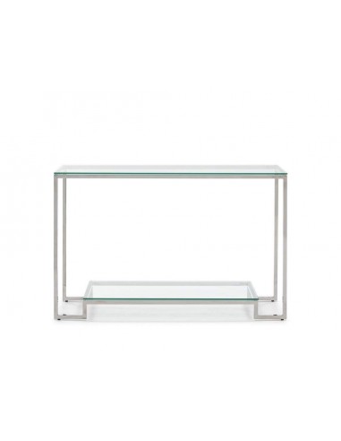 CONSOLA DE CRISTAL Y ACERO STELLE 120x40.