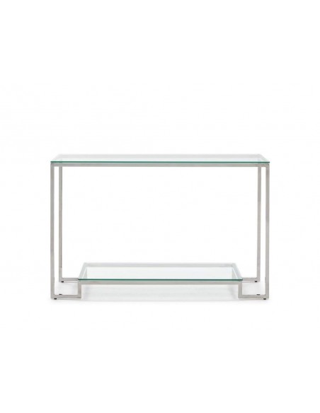 CONSOLA DE CRISTAL Y ACERO STELLE 120x40. CONSOLA DE CRISTAL Y ACERO STELLE 120x40.