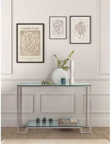 Console de vidro e aço STELLE 120x40.