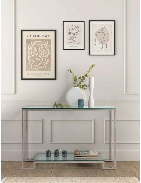 Console de vidro e aço STELLE 120x40. Console de vidro e aço STELLE 120x40.