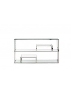 CONSOLA DE CRISTAL Y ACERO SALT 140 x 38. 2