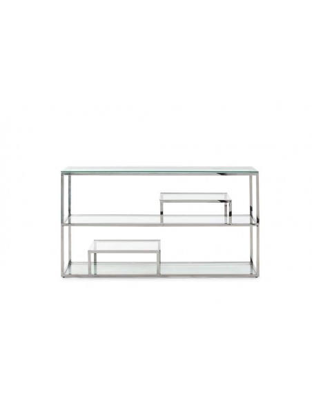Console de vidro e aço SALT 140 x 38.