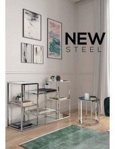 Console em vidro e aço RUBICK 140 x 40 CM. 2