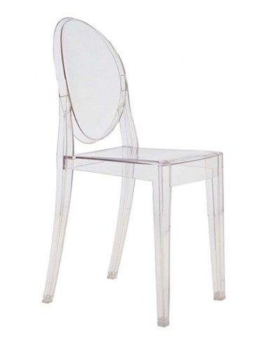 Rainha de jantar, cadeira de policarbonato transparente