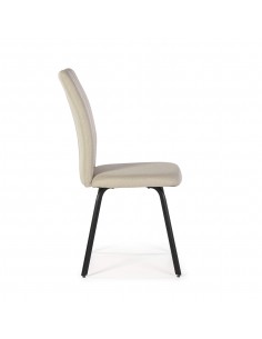Cadeira contemporânea bonita, tecido, metal preto. 2