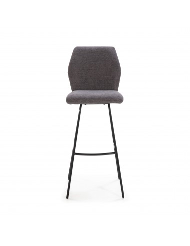 BANQUINHO POL DE DESIGN, TECIDO E METAL PRETO.