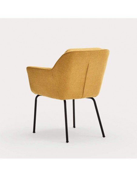 TEULAT SILLA DE DISEÑO SADIRA, TEJIDO MOSTAZA Y METAL NEGRO TEULAT SILLA DE DISEÑO SADIRA, TEJIDO MOSTAZA Y METAL NEGRO