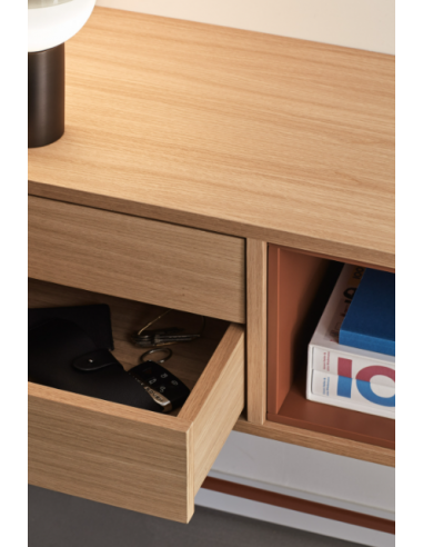 Teulat consola recibidor minimalista YOKO 120x35, TEJA , ROBLE.