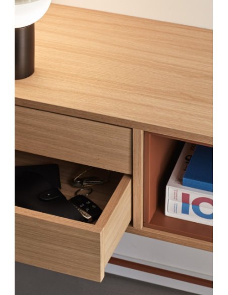 Teulat minimalista Yoko console hall de entrada 120X35, telha, Carvalho. Teulat minimalista Yoko console hall de entrada 120X35, telha, Carvalho.