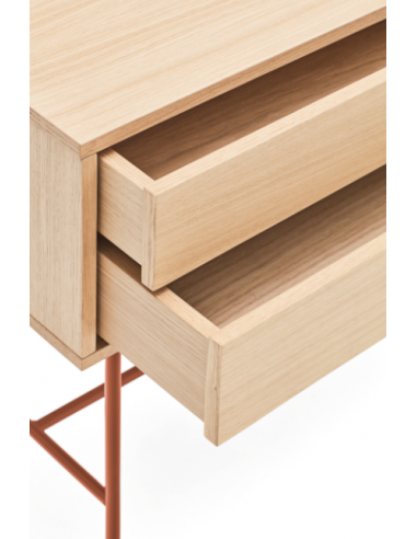 Teulat minimalista Yoko console hall de entrada 120X35, telha, Carvalho.