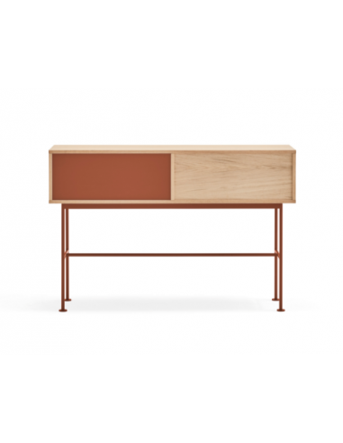 Teulat minimalista Yoko console hall de entrada 120X35, telha, Carvalho.