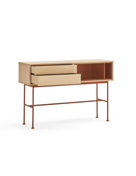 Teulat minimalista Yoko console hall de entrada 120X35, telha, Carvalho. Teulat minimalista Yoko console hall de entrada 120X35, telha, Carvalho.