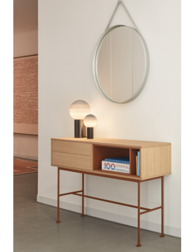 Teulat minimalista Yoko console hall de entrada 120X35, telha, Carvalho.