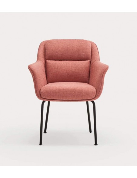 TEULAT CADEIRA DE DESIGN SADIRA, TECIDO CORAL E METAL PRETO TEULAT CADEIRA DE DESIGN SADIRA, TECIDO CORAL E METAL PRETO