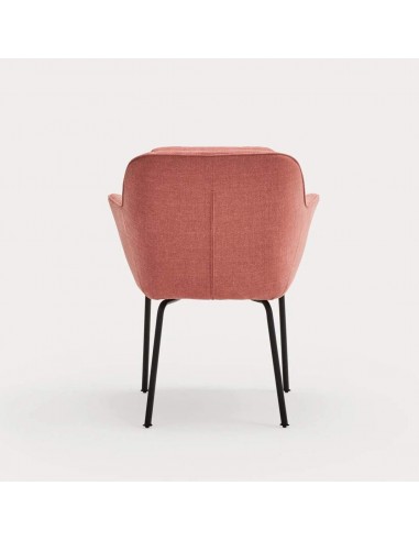 TEULAT CADEIRA DE DESIGN SADIRA, TECIDO CORAL E METAL PRETO