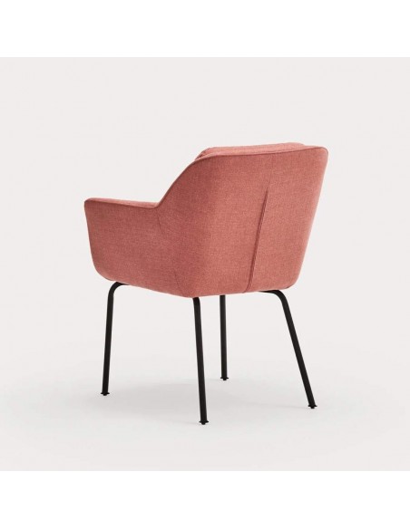 TEULAT CADEIRA DE DESIGN SADIRA, TECIDO CORAL E METAL PRETO TEULAT CADEIRA DE DESIGN SADIRA, TECIDO CORAL E METAL PRETO