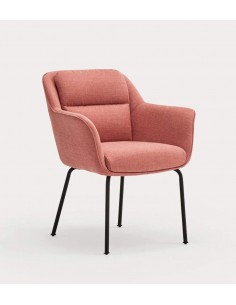 TEULAT CADEIRA DE DESIGN SADIRA, TECIDO CORAL E METAL PRETO