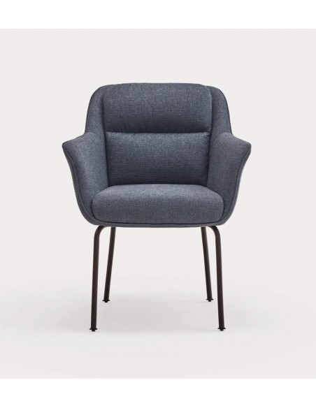 TEULAT SILLA DE DISEÑO SADIRA, TEJIDO AZUL Y METAL NEGRO