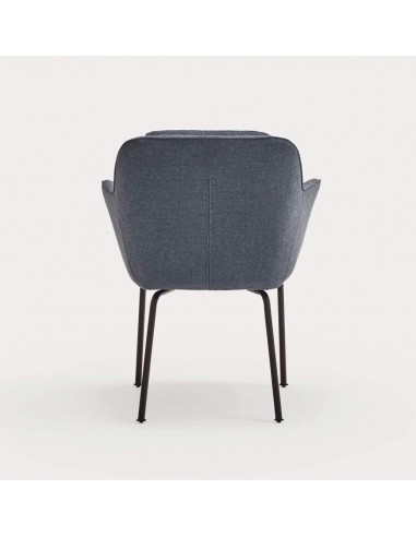 TEULAT SILLA DE DISEÑO SADIRA, TEJIDO AZUL Y METAL NEGRO