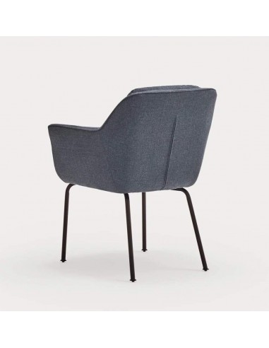 TEULAT CADEIRA DE DESIGN SADIRA, TECIDO AZUL E METAL PRETO