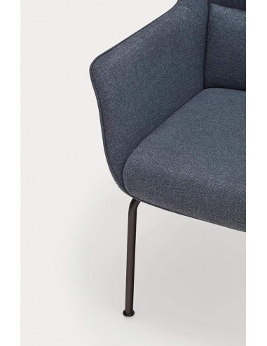 TEULAT CADEIRA DE DESIGN SADIRA, TECIDO AZUL E METAL PRETO