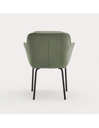 TEULAT CADEIRA DE DESIGN SADIRA, TECIDO VERDE E METAL PRETO