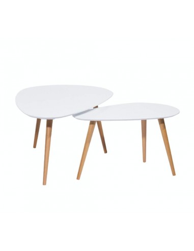 Conjunto de 2 mesas laterais de design nórdico Alice