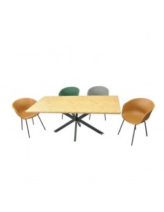 Mesa TORENTO 180, metal, negro, tapa decor,180 x 90 cms. 2