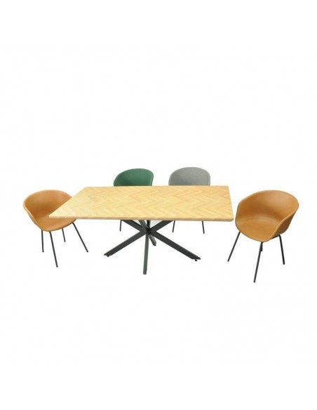 Mesa TORENTO 180, metal, preto, top decor, 180 x 90 cm.