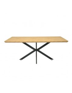 Mesa TORENTO 180, metal, negro, tapa decor,180 x 90 cms.