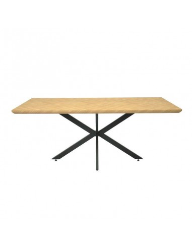 Mesa TORENTO 180, metal, negro, tapa decor,180 x 90 cms.