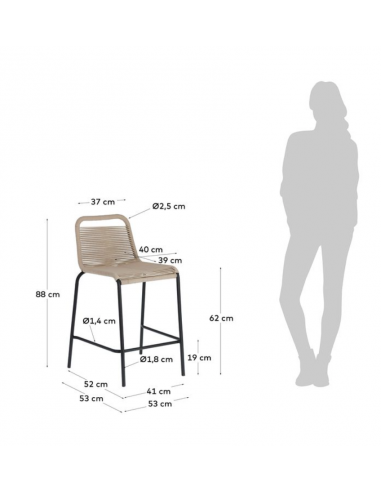 GLENVILLE 88 tamborete exterior corda, metal