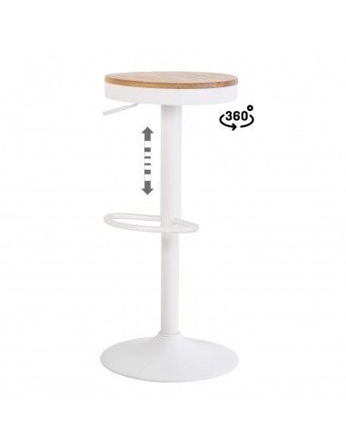 TABURETE COLONIAL BARRET, metal, madera