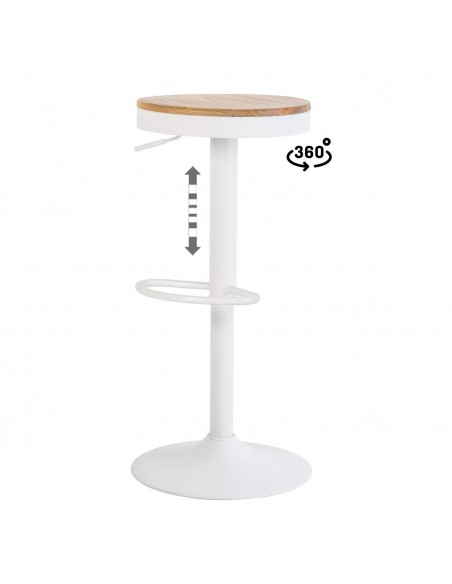 TABURETE COLONIAL BARRET, metal, madera