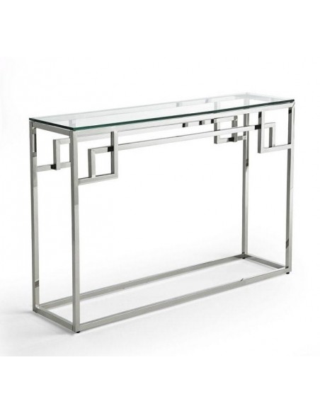 Console de vidro e aço têmpera 115x30