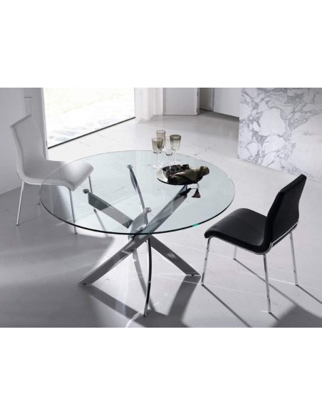 Mesa redonda de jantar de design moderno Cruz 130
