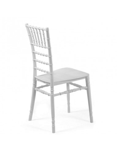 Silla de diseño AVARICHI, apilable polipropileno blanco.