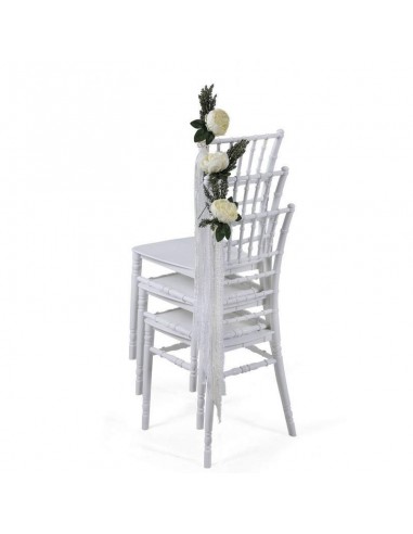 Silla de diseño AVARICHI, apilable polipropileno blanco.
