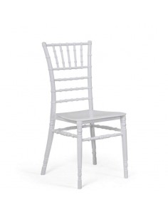 Silla de diseño AVARICHI, apilable polipropileno blanco.