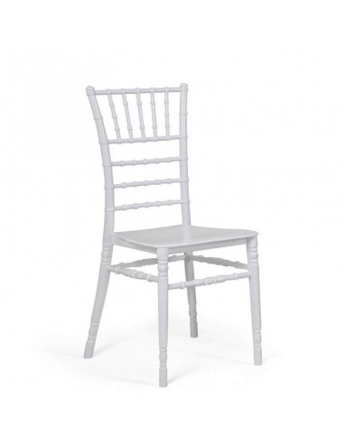 Cadeira de design AVARICHI, empilhável polipropileno branco.