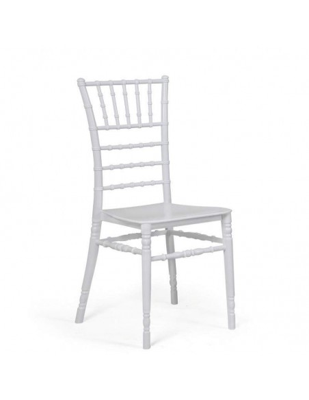 Cadeira de design AVARICHI, empilhável polipropileno branco.