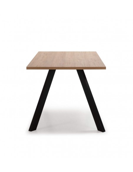 MESA DE JANTAR TEXAS 160X90 MELAMINA NATURAL, METAL PRETO. MESA DE JANTAR TEXAS 160X90 MELAMINA NATURAL, METAL PRETO.