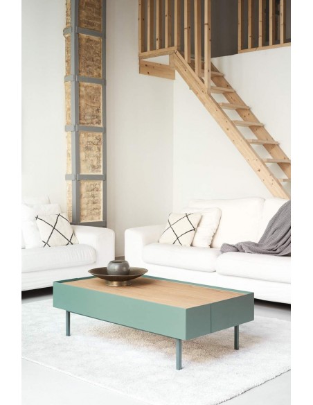 Teulat Mesa de centro Arista 110x60, carvalho, lacado verde. Teulat Mesa de centro Arista 110x60, carvalho, lacado verde.