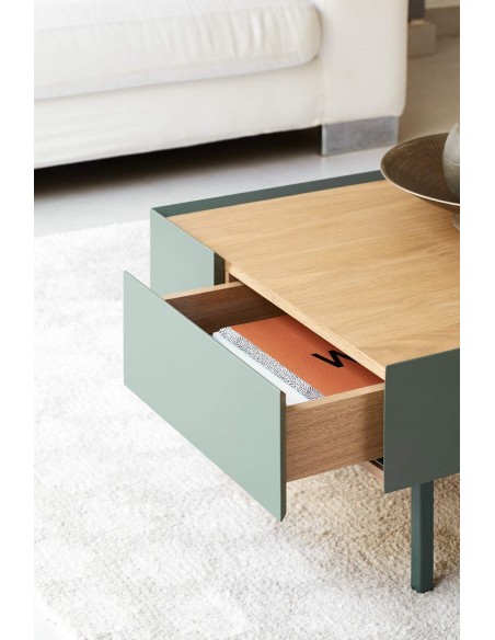 Teulat Mesa de centro Arista 110x60, carvalho, lacado verde. Teulat Mesa de centro Arista 110x60, carvalho, lacado verde.