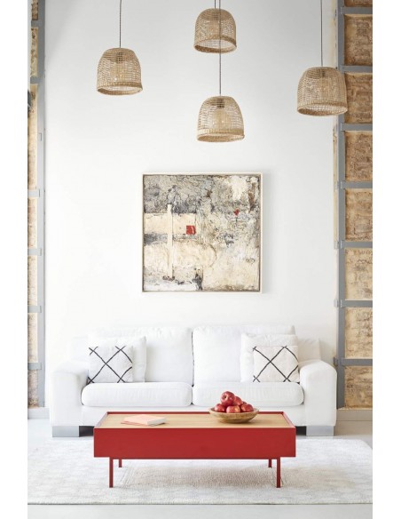 Teulat Mesa de centro Arista 110x60, roble, lacado Burdeos.