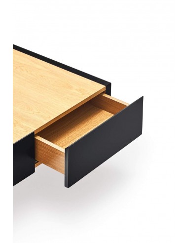 Teulat Mesa de centro Arista 110x60, roble, lacado negro.