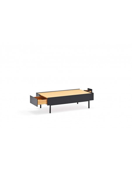 Teulat Mesa de centro Arista 110x60, roble, lacado negro.
